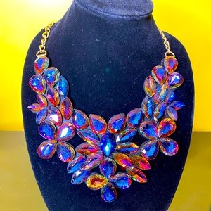 Traci Lynn - Jeweled Necklace Set With Pierced Earrings